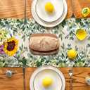 Artoid Mode Green Flowers Floral Eucalyptus Summer Table Runner, Seasonal Spring Kitchen Dining Table Decoration for Home Party Decor 13x90 Inch