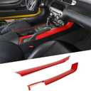 JeCar for Camaro Red Interior Center Console Gear Shift Side Panel Cover Trim Interior Accessories Compatible with 2010 2011 2012 2013 2014 2015 Chevrolet Chevy Camaro