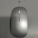 TECKNET Bluetooth Wireless Mouse, Rechargeable Silent Portable Computer Mouse, 6 Adjustable DPI, Dual Mode (Bluetooth 5.2/3.0 and 2.4G USB Receiver) for Laptop, iPad, MacBook, PC, Desktop, Android (silver)