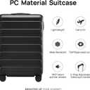NINETYGO Carry On Luggage 22x14x9 Airline Approved, 20 Inch Luggage with Smooth Spinner Wheels, Lightweight, Hard Shell PC Suitcase Carry-On, Travel Luggage, TSA Approved (Black, Rhine Basic)