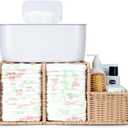 Diaper Caddy Organizer, Hand Rattan Nursery Storage Basket for Baby Essentials, Baby Changing Table Organizer Perfect Nursery Assistant (Solid Rattan, M)