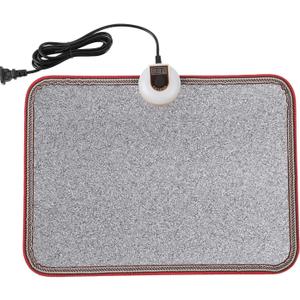 AC 110V Heated Floor Mat for Foot, Gray Carbon Crystal Heating Pad, Electric Heated Foot Warmers for Office, Home (Grey)