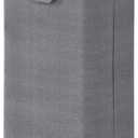 SpaceAid Laundry Hamper with Wheels and Lid, 26 Gal (100L) Rolling Clothes Basket with Bamboo Handle, Large Laundry Hamper for Bedroom, Bathroom, Dorm, Laundry Room - Grey