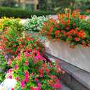 Grunyia 12 Bundles Artificial Flowers for Outdoors, UV Resistant Fake Flowers with Plastic Plants, Faux Flowers for Outside Window Box Front Porch Hanging Planter Decor(Orange Red)