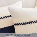 Laolitou Boho Pillow Covers 1818 Pack of 2, Decorative Rustic Cotton Linen Soft Blue Throw Pillow Cover for Living Room Sofa Bedroom Couch Cushions Home Decor