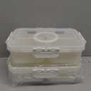 Snackle Box Container, Upgrade Dishwasher,Safe Snack Box for Adult Kids, 4 compartments Plastic Divided Serving Tray with Lid and Handle for Candy, Fruits, Snacks, Nuts,Small,White,2 Pack