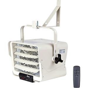 DR. INFRARED HEATER NEW Upgraded DR-975 7500-Watt 240-Volt Hardwired Shop Garage Electric Heater, Wall/Ceiling Mounted with Remote Controlled Thermostat White