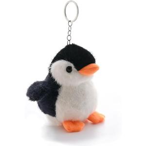 Men Women Cute Lovely Fluffy Plush Lover Penguin Keychain Keyring Handbag Backpack Car Key Ring Pendant, 8 pcs