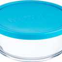 Bormioli Rocco Frigoverre Classic Glass 25.25 Ounce Round Container with Teal Lid