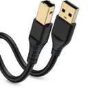 HP Printer Cable 6ft, Square USB A to USB B Cable for Printer/Scanner Epson, HP, Canon, Brother, Ethernet Print Smoothly Connect to Computer/Laptop/Pc - USB 2.0 Type B Impresora Midi Long Cord, 6 Foot