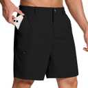 SERAMY Mens Stretch Golf Shorts with 6 Pockets Dry Fit 7 Inch Inseam Lightweight Dress for Hiking Work Casual (Black), Size: L:9 W2XL