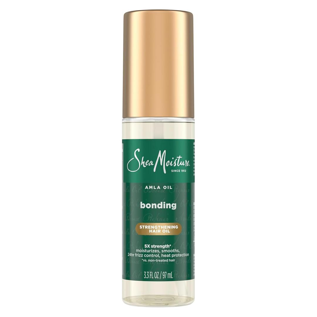 Shea Moisture Bonding Oil Amla Oil To Protect, Strengthen And Smooth Hair With Amla Oil And Fair-Trade Shea Butter With 5X Strength And 24-Hour Frizz & Humidity Control 3.3 Fl Oz