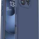 Vooii Compatible with iPhone 16 Pro Case, Liquid Silicone Upgrade [Camera Protection] [Soft Anti-Scratch Microfiber Lining] Shockproof Phone Case for iPhone 16 Pro 6.3 inch - Navy Blue