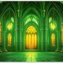 Yriujul Polyester 7x5ft Green Castle Backdrop Fairytale Movie Photography Background Wonderland Birthday Kids Party Decorations Photo Booth Props