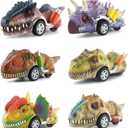 DINOBROS Dinosaur Toys for Kids 3-5, Pull Back Dinosaur Cars for 3 4 5 6 7 Year Old Boys Girls 6 Pack Dino Toys Gifts for Toddlers