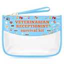 Sazuwu Veterinarian Receptionist Makeup Cosmetic Organizer Bag Vet Tech Gifts for Women Funny Animal Rescue Appreciation Thank You Gift Birthday Christmas Retirement Gift Travel Pouch