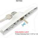 ALLYWASAI Patio Sliding Patio Door Handle Set with Mortise Lock, Key Cylinder and Keeper, Wood Handle Lock Set Fits Door Thickness from 1-1/2" to 1-3/4", 3-15/16" Screw Hole Spacing, Keyed, White