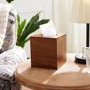 YANGQIHOME Tissue Box Cover Square, Acacia Wood Tissue Holder for Bathroom, Living Room, Dining Table, Decorative Cube Facial Tissue Box Cover, 5.3 x 5.3 x 6.1 inches