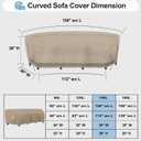 OutdoorLines Waterproof Curved Outdoor Sectional Cover - UV Resistant Windproof Patio Sectional Sofa Covers for Deck, Lawn and Backyard, Heavy Duty Furniture Covers (150Lx36Dx38Hx112FL, Camel)