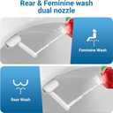 Non-Electric Bidet Toilet Seat, Self-Cleaning Dual Nozzles, Soft-Close Lid, Easy-Install Elongated White Attachment