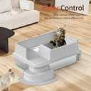 XXXL Stainless Steel Litter Box, 28"x20"x12" Extra Large Semi Enclosed High Sided Metal Cat Litter Box with Filtered Grid, Step, Scoop, Non-Sticky, Non-Odor, Easy Cleaning (Light Gray)