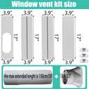 Portable Air Conditioner Window Vent Kit with Exhaust Hose 5.1 Inch Diameter, Adjustable 59 Inch Length Exhaust Hose for AC Seal Plate with Universal for Sliding Window