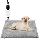 Pet Heating Pad for Cats Dogs, Electric Heated Dog Bed Indoor with Timer, 9 Level Temperature Heated Pet Bed with Chew Resistant Cord, Auto Power-Off Dog Cat Heating Pad (28.0"L x 16.0"W x 0.5"Th)