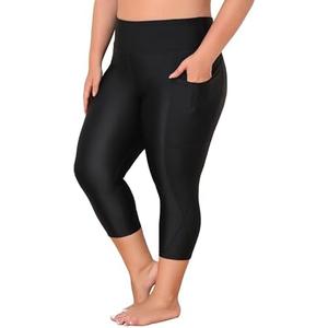 ATTRACO Swim Pants for Women High Waisted Swim Capris Swim Shorts Swimming Leggings 2X