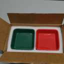 Christmas Mini Candy Dish Set of 2 Ceramic Candy Bowl for Tiered Tray Decor Merry Xmas Tree Canes Table Shelf Decorations Snow Farmhouse Home Decor Housewarming Gift Idea Thanksgiving Cookie, Red & Green