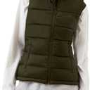 Puffer Vest Women Zip Up Sleeveless Stand Collar Outerwear Vest Puffy Warm Lightweight Winter Jacket Coat (Green, S)