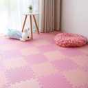 Foam Play Mat for Baby, 0.4 Inch Thick Foam Interlocking Floor Mats, Soft Non-Toxic Baby Playmat, Solid Colored Puzzle Play Mat Kids Floor Mats, 16 Tiles, Pink/Loli Pink