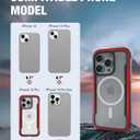 RAPTIC Shield Magnetic for iPhone 15 Pro Case, Compatible with MagSafe, Shockproof Protective Clear Case, Military Grade 10ft Drop Tested, Durable Aluminum Frame, 6.1 inch, Red