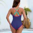 Blooming Jelly Womens Tummy Control Bathing Suit Modest One Piece Swimsuits Slimming Scoop Neck Neon 2026 Swim Suit (Blue, M)