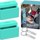 Morlike Silicone Seatbelt Secure Buckle Safety Cover Lock | Keep Children Safe in Car Seat and Prevent Kids from Accidentally Unbuckling | Buckle Guard Fits Almost Vehicles (Light Blue, 2 Pack)