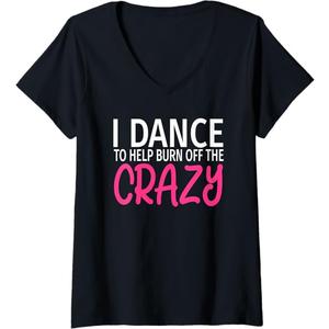 Women's I Dance Salsa to Burn Off The Crazy Salsa Dancer V-neck T-shirt, M