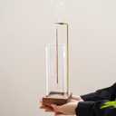 Ceremony Incense Holder,2Pack Wood Incense Holder for Sticks with Glass Ash Catcher,Incense Burner for Meditation Yoga Spa Room Decor