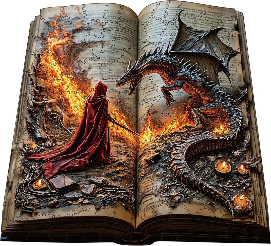 Wooden Puzzles for Adults, Dragon Wooden Puzzles 200 Pieces, Irregular Animals Fun Puzzles for Adults