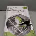 JASIWAY Dish Drying Rack in Sink, Expandable Stainless Steel Dish Drainers for Kitchen Counter, Dish Dryer Rack for Inside Sink, Over The Sink Dish Racks with Utensil Holder, Silver