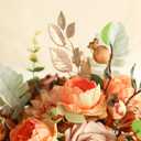 Floroom Artificial Greenery Stems Box Set, 63pcs with 7 Kinds of Faux Greenery Flowers Picks for DIY Bridal Bouquets Wedding Floral Arrangement Table Centerpieces, Burnt Orange & Green