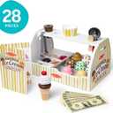 Melissa & Doug Wooden Scoop & Serve Ice Cream Counter, Pretend Play Store, 28 Toy Food & Play Kitchen Accessories, Preschool Toys for Girls & Boys 3+