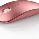 RAPIQUE Bluetooth Wireless Mouse - (BT5.1+USB) Dual Connectivity, Quiet Click, Low Power, and 1600 DPI, Portable Cordless Mouse for Mac, Laptop, MacBook Pro/Air, iPad (Rose Gold)