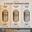 LAIYA 36x22 Inch Oval LED Bathroom Mirror, Gold Frame Backlit Anti-Fog