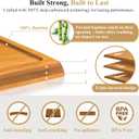 Bamboo Cutting Board Set, 2PCS Double-Sided Chopping Boards for Kitchen Meal Prep & Serving, Charcuterie, Juice Grooves & Side Handle, Ideal for Meat, Vegetables, Kitchen Essentials (14.9"L x 0.6"W, Light Brown)