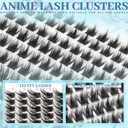 2 x Manga Lash Clusters Spiky Fluffy Lash Clusters 10-16mm 144pcs DIY Eyelashes Clusters Soft Look Like Lashes Extensions (Spikepop)