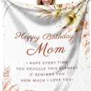 Birthday Gifts for Mom, Mom Birthday Gifts from Daughter Son, Unique Gift for Mothers Birthday, Mothers Bday Gift Fleece Blanket 60 x 50 Inch