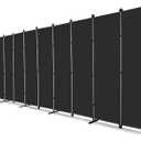MAYOLIAH 10-Panel Black Room Divider 6ft Tall Indoor Folding Privacy Screen