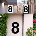 Modern 8-Inch Black Stainless Steel Floating House Numbers - Sleek & Visible Address Number for Home/Office- Weatherproof & Easy Install/Number 8