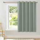 NICETOWN Room Darkening Curtains for Bedroom, Greyish Green Thermal Insulated Drapes 63 inches Long for Small Shack Window (1 Panel, 70" Wide per Panel)