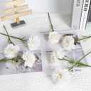 15PCS White Carnations Artificial Flowers White Fake Flowers Silk Carnations White Flowers for Wedding Centerpieces Bridal Shower for Dining Table Home Party Birthday Decor (White)