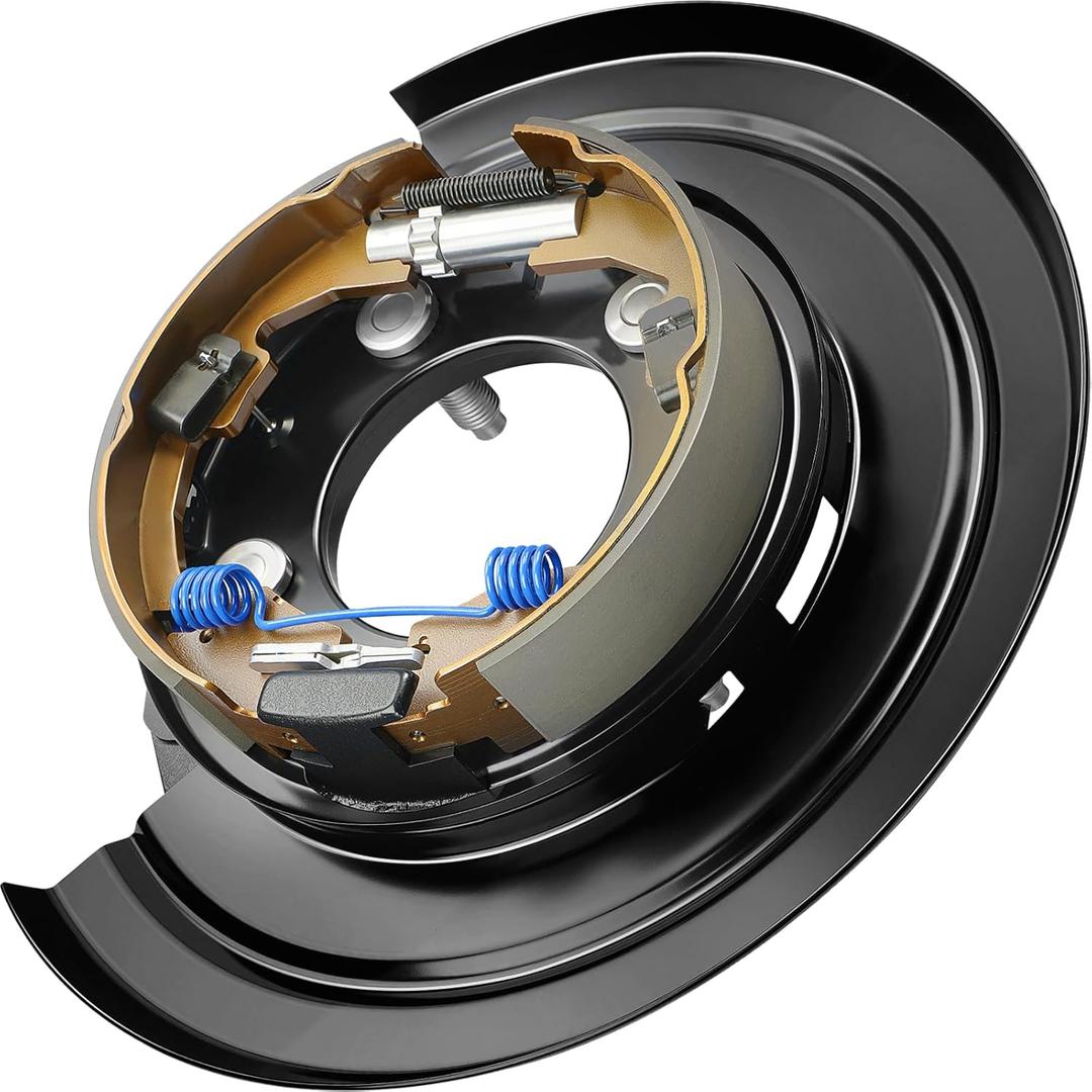 926273 Rear Left Loaded Parking Brake Backing Plate Assembly, Fit for Ford F-250 Super Duty 2005-2012, F-350 Super Duty 2005-2012, F-450 F-550 Super Duty 2011-2012, OE 926-273, 5C3Z2210AA